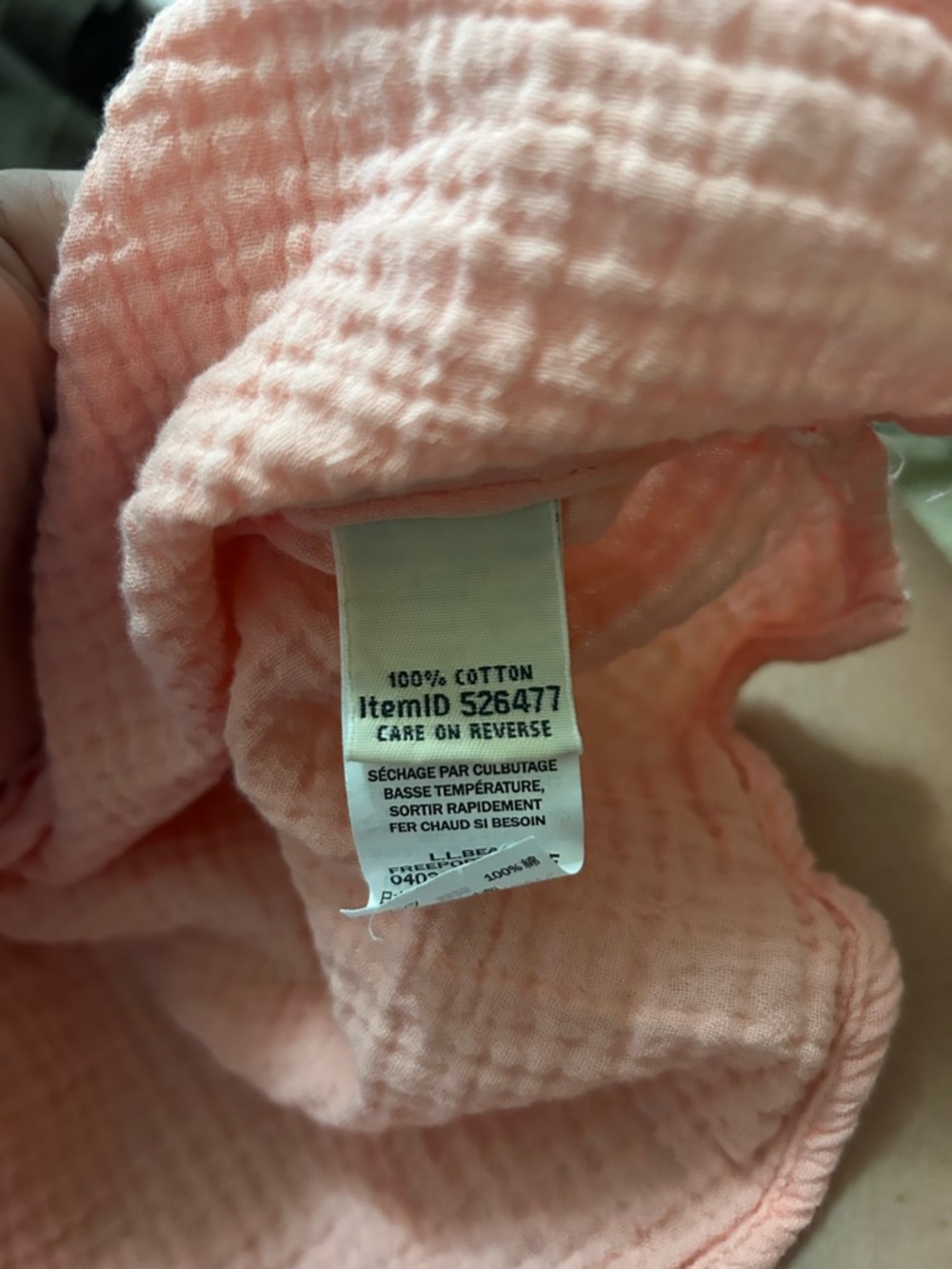 LL Bean light pink 100% cotton gauze collared top - Picture 2 of 4